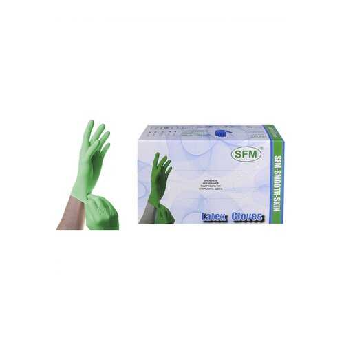 Перчатки медицинские SFM Hospital Products латексные 50 пар SMOOTH SKIN mint 50 XS зеленый в Фармленд