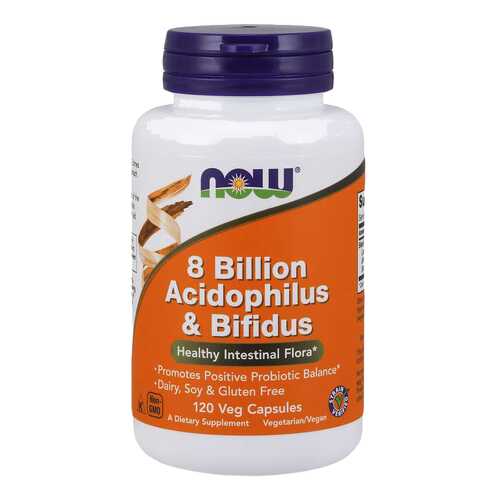 Для пищеварения NOW 8 Billion Acidophilus&Bifidus 120 капсул в Фармленд