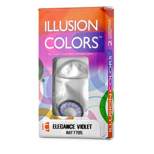 Контактные линзы ILLUSION colors Elegance 2 линзы -1.0D violet фиолетовый в Фармленд