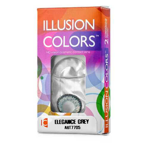 Контактные линзы ILLUSION colors Elegance 2 линзы -2.0D grey серый в Фармленд