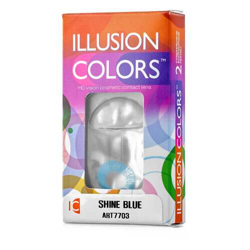 Контактные линзы ILLUSION colors Shine 2 линзы -1.0D blue голубой в Фармленд