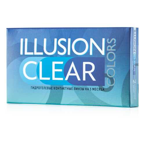 Контактные линзы ILLUSION colors Clear 2 линзы -1.0D прозрачные в Фармленд