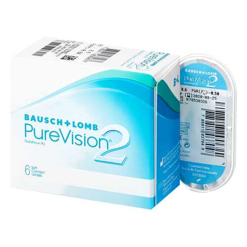 Контактные линзы PureVision 2 6 линз -1,25 в Фармленд