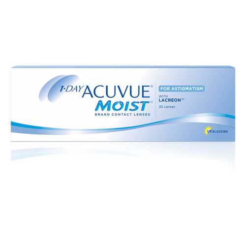 Контактные линзы 1-Day Acuvue Moist for Astigmatism 30 линз -1,25/-1,25/170 в Фармленд