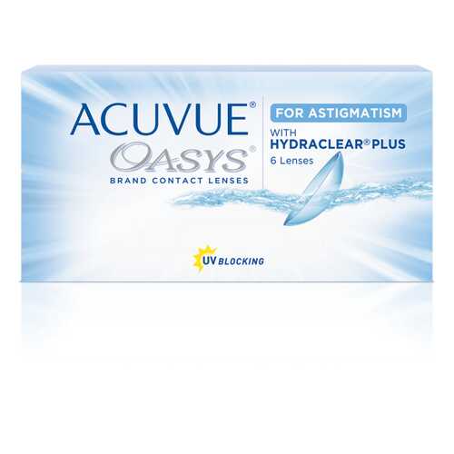 Контактные линзы Acuvue Oasys for Astigmatism with Hydraclear Plus 6 линз -0,25/-0,75/10 в Фармленд