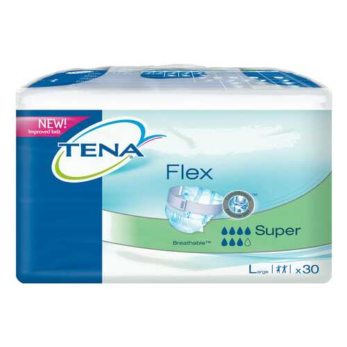 Подгузники для взрослых с поясом, L, 30 шт. Tena Flex Super в Фармленд