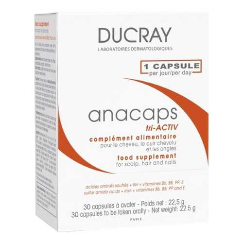 Для волос и кожи головы Ducray Аnacaps Tri-Activ Food Supplement 30 капсул в Фармленд